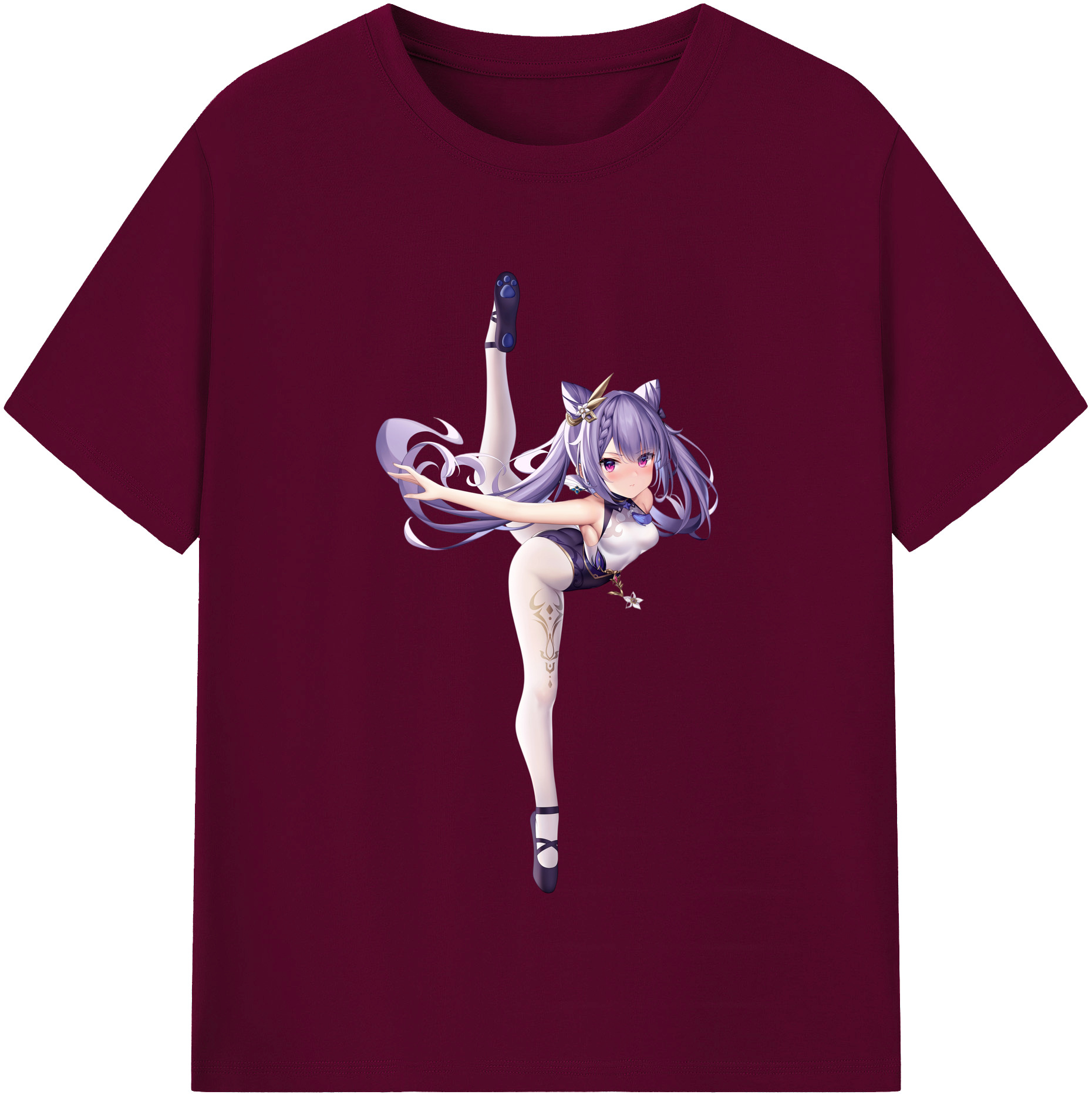 げんし神 刻晴 こくせい genshin Kokusei レディースカジュアルプリントTシャツ（綿100％）